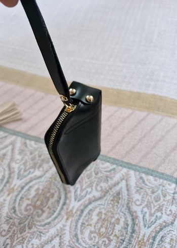 Siyah Deri Fermuarlı Kadın Portföy Cüzdan - Görsel 2