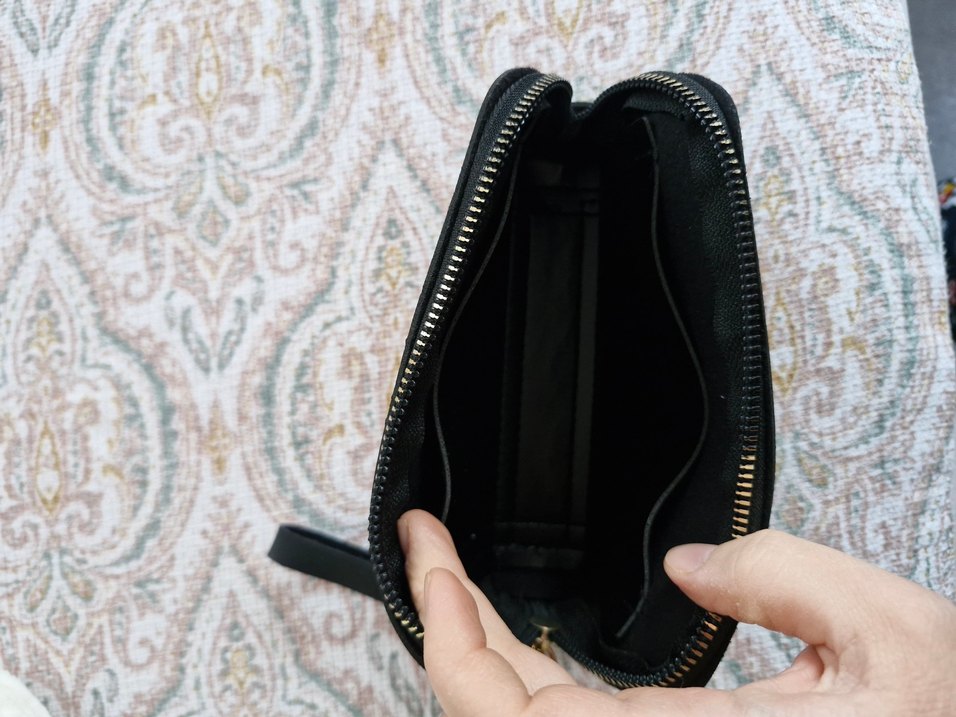 Siyah Deri Fermuarlı Kadın Portföy Cüzdan - Görsel 3