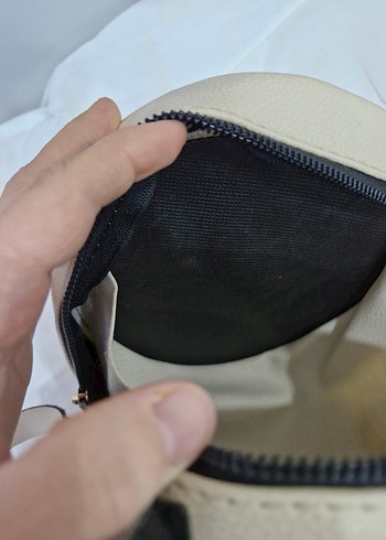 Bej rengi yuvarlak Çanta - Görsel 5