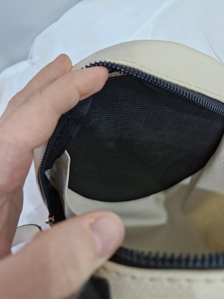 Bej rengi yuvarlak Çanta - Görsel 5