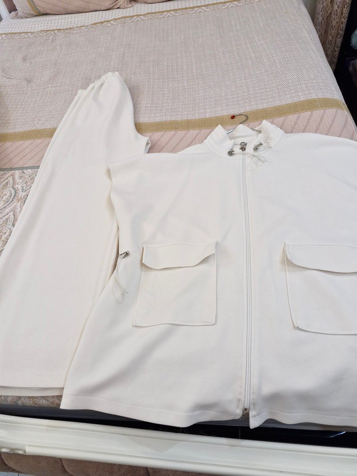 Beyaz Scuba Kumaş 2li spor takım - Görsel 5