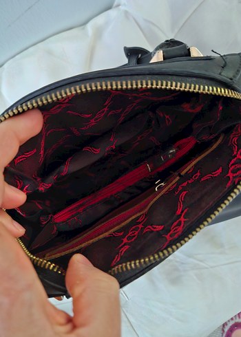 Siyah Deri Tokalı Kadın Çanta - Görsel 4