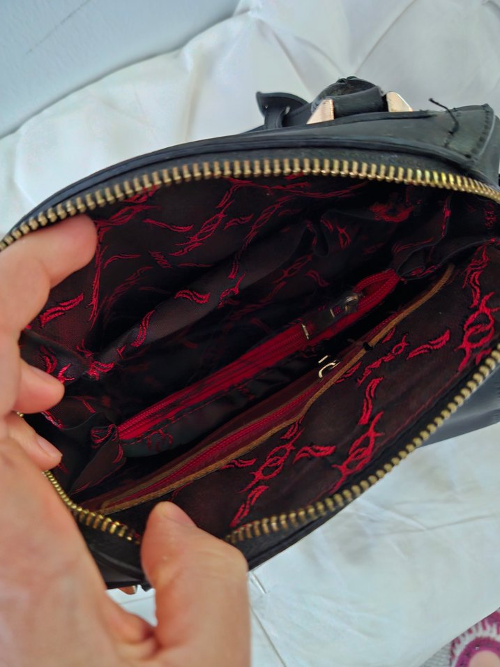 Siyah Deri Tokalı Kadın Çanta - Görsel 4