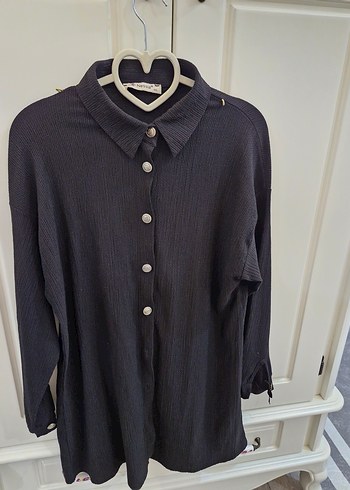 Kadın Siyah düğmeli bürümcük Takım - Görsel 3