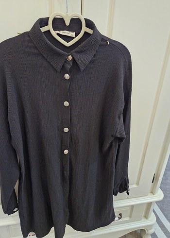 Kadın Siyah düğmeli bürümcük Takım - Görsel 4