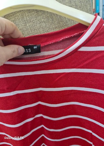 Kırmızı Çizgili Hamile Uzun Kollu Tişört - Görsel 2