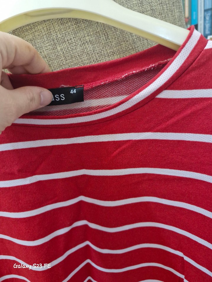 Kırmızı Çizgili Hamile Uzun Kollu Tişört - Görsel 2