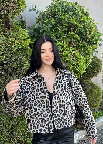 BERSHKA leopar ceket - Görsel 5