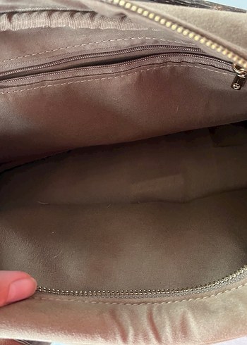 Bej Süet Kadın Omuz Çantası - Görsel 2