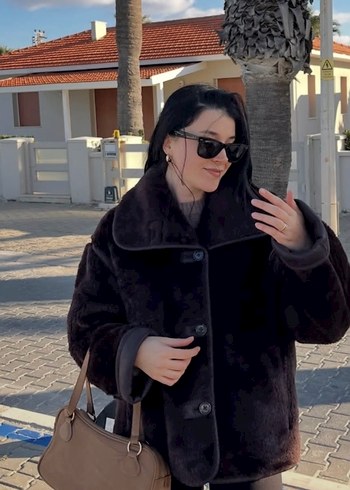 Bej Süet Kadın Omuz Çantası - Görsel 3