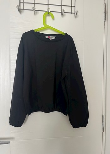 Siyah Oversize Kadın Sweatshirt