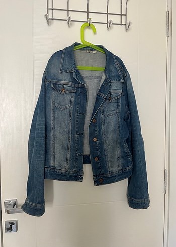 Düğmeli Kadın Mavi Denim Ceket