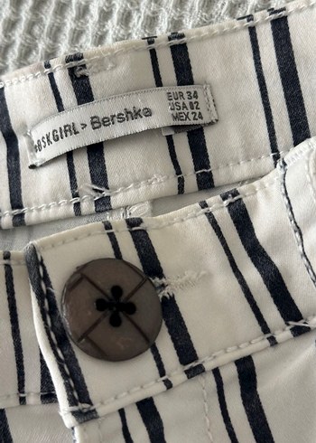 Kadın Çizgili Midi Kumaş Pantolon - Görsel 3