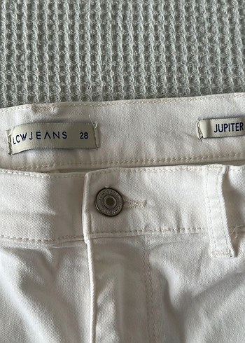 Beyaz Kadın Keten Kumaş Normal Boy Pantolon - Görsel 4