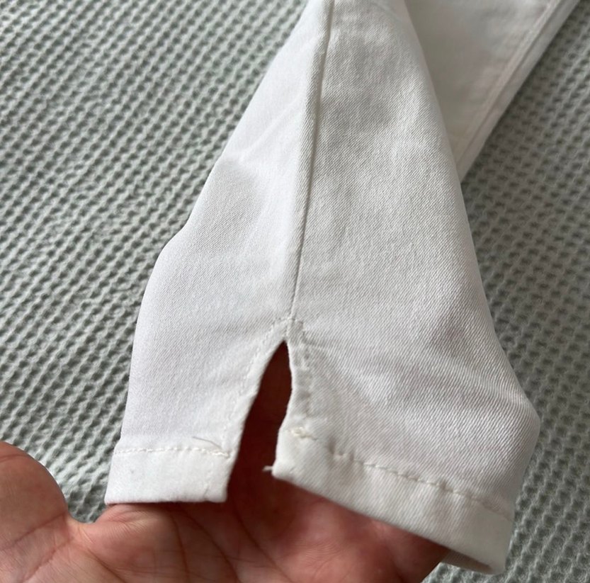 Beyaz Kadın Keten Kumaş Normal Boy Pantolon - Görsel 5