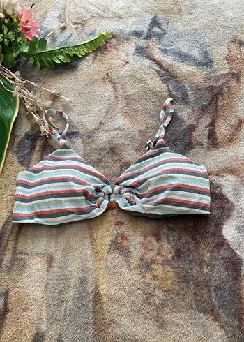 #penti Renkli Bağlama Desenli Kadın Bikini Üstü