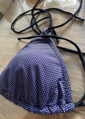 Diğer Lacivert Puantiyeli İpli Bikini Üstü