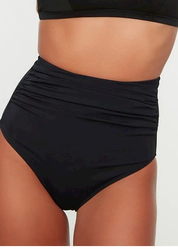 Siyah Drapeli Yüksek Bel Bikini Altı - Görsel 5