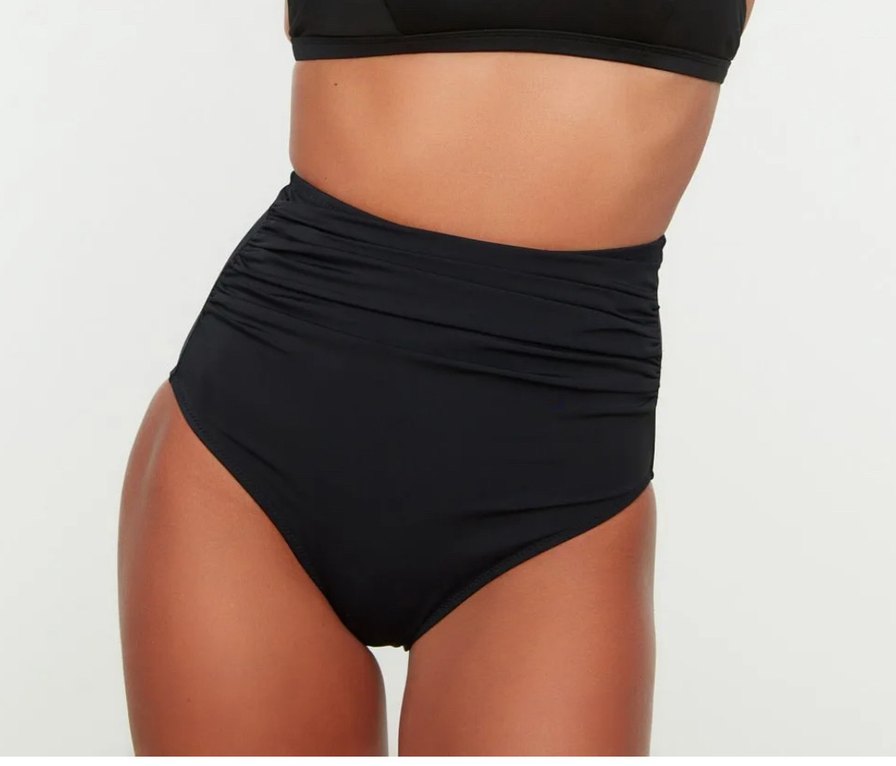 Siyah Drapeli Yüksek Bel Bikini Altı - Görsel 5