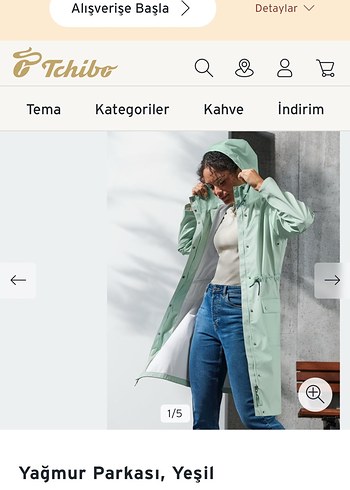 36 Beden yeşil Renk Uzun Yeşil Kadın Yağmur Parkası