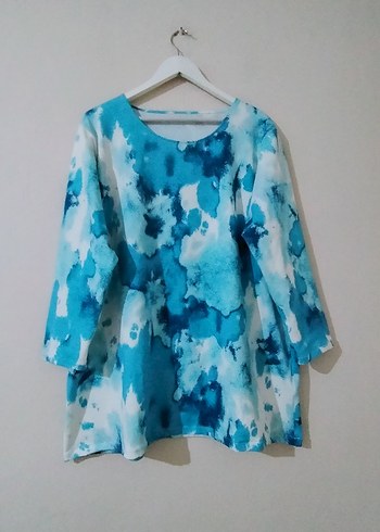 Mavi Tie-Dye Desenli Hamile Pijama Takımı - Görsel 5