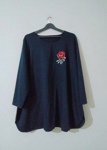Uzun Kollu, Baskılı, Salaş Mavi Tunik