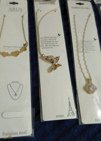 Zincir Detaylı Altın Renkli Midi Kolye - Görsel 2