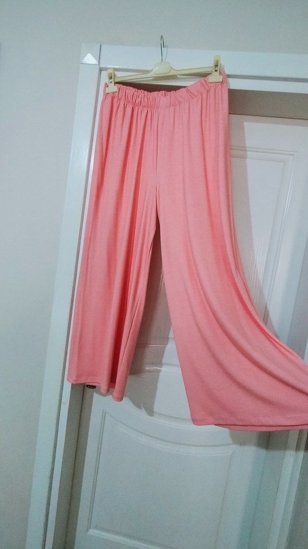 Kadın Çok Renkli Bol Kesim Uzun Kumaş Pantolon - Görsel 3