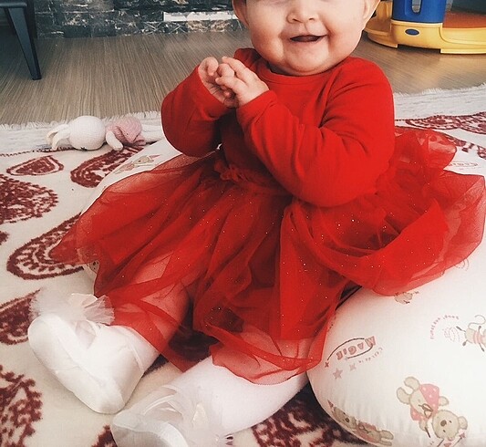 H&M Kırmızı tütülü bebek elbise