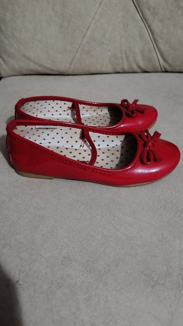 Kız Çocuk Kırmızı Tokalı Babet - Görsel 2