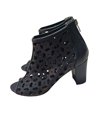 Siyah Desenli Topuklu Kadın Akşam Ayakkabısı - Görsel 3