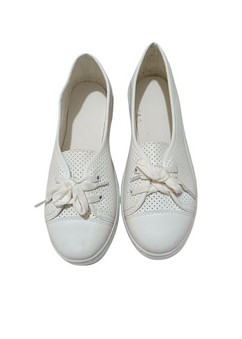 Beyaz Minimalist Kadın  Babet - Görsel 2