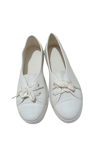 Beyaz Minimalist Kadın  Babet - Görsel 3