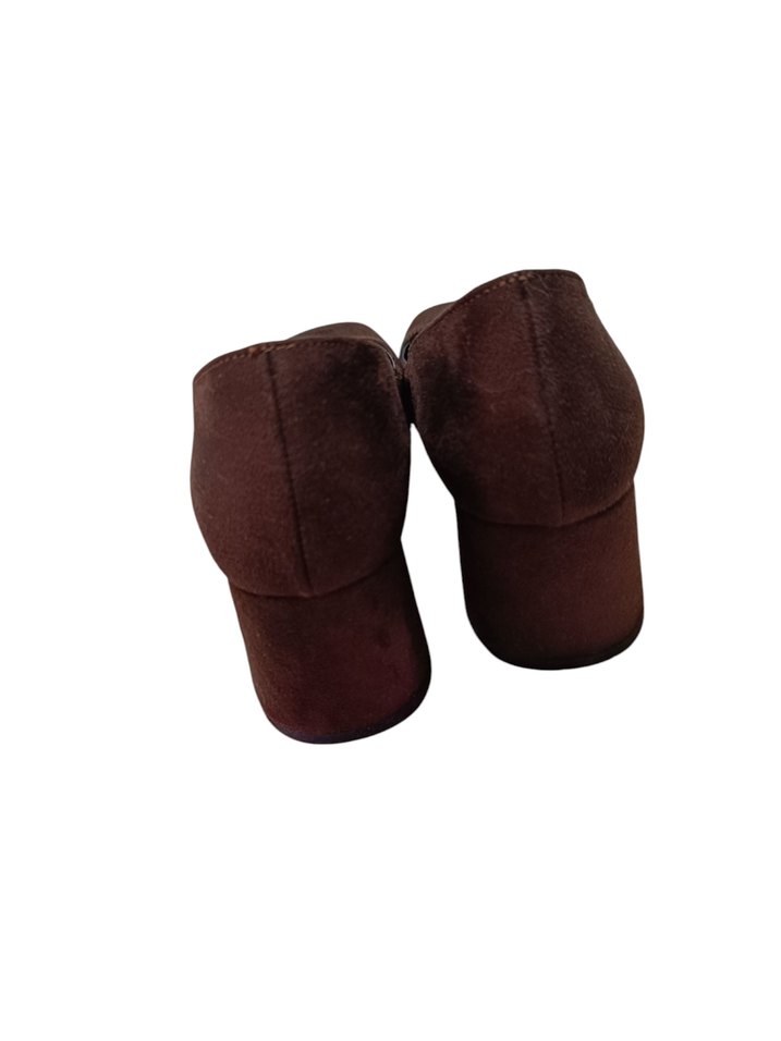 Kahverengi Süet Tokalı Stiletto - Görsel 3