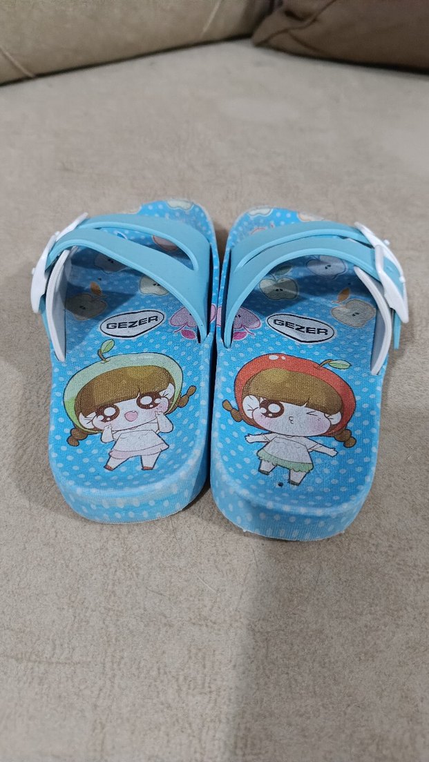 Mavi Baskılı Tokalı Erkek Çocuk Terlik - Görsel 2