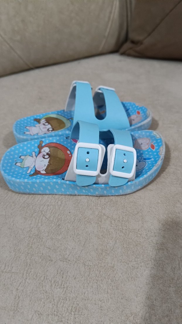 Mavi Baskılı Tokalı Erkek Çocuk Terlik - Görsel 3