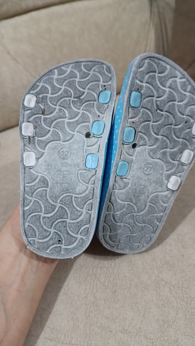 Mavi Baskılı Tokalı Erkek Çocuk Terlik - Görsel 4