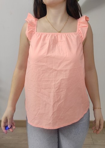 Pembe sırtı çapraz Fırfırlı Bluz - Görsel 2