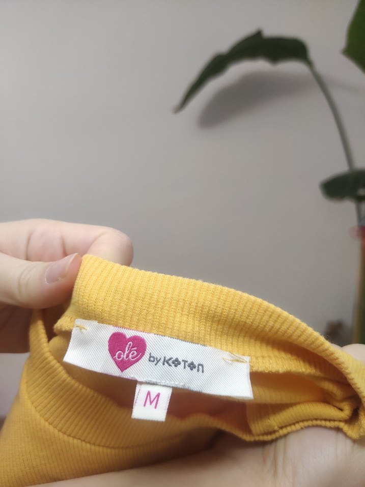 Sarı Yüksek Yakalı Kadın bluz - Görsel 3