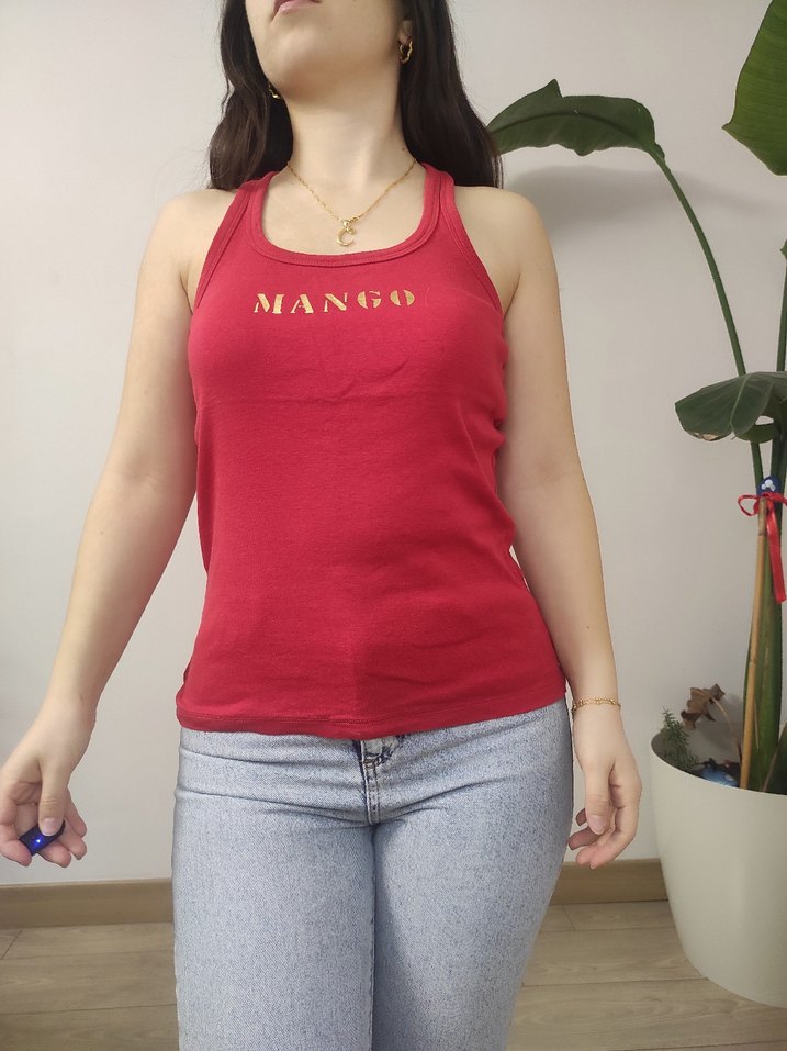 Mango Kırmızı Kadın bluz - Görsel 4