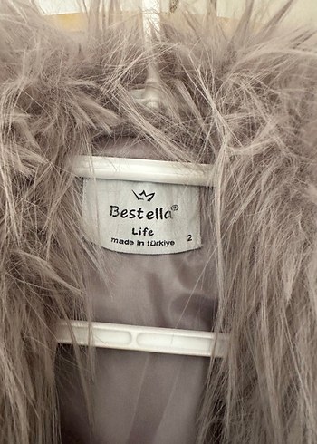 Gri Bohem Midi Suni Kürk Ceket - Görsel 2