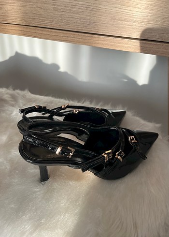 Tokalı Siyah Stiletto Kadın Ayakkabı - Görsel 7