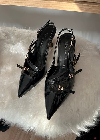 Tokalı Siyah Stiletto Kadın Ayakkabı - Görsel 6