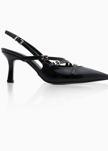 Tokalı Siyah Stiletto Kadın Ayakkabı - Görsel 2