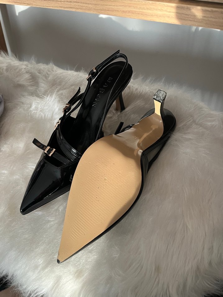 Tokalı Siyah Stiletto Kadın Ayakkabı - Görsel 5