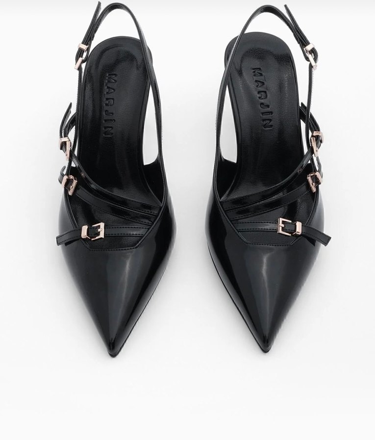 Tokalı Siyah Stiletto Kadın Ayakkabı - Görsel 3