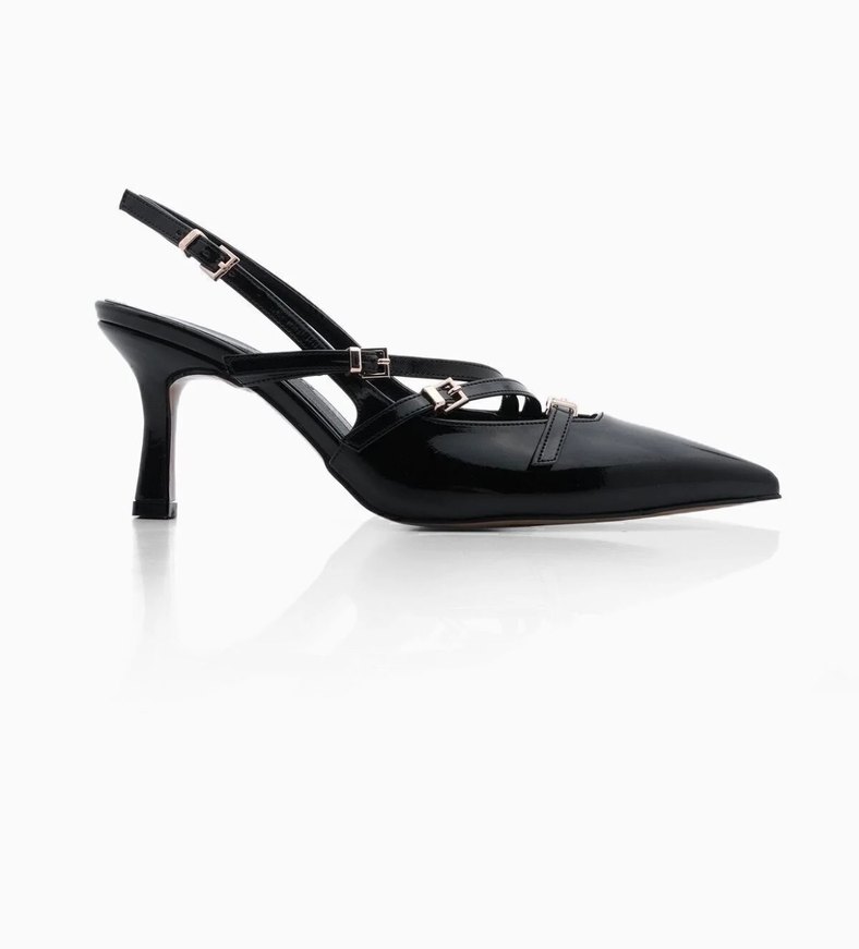 Tokalı Siyah Stiletto Kadın Ayakkabı - Görsel 2