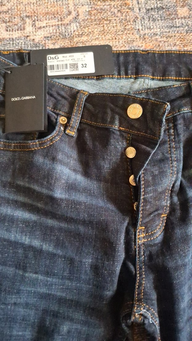 Dolce Gabbana Erkek Lacivert Regular Fit Denim Jean - Görsel 2