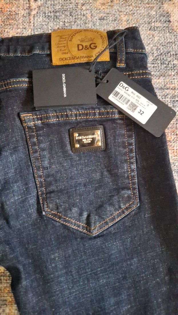 Dolce Gabbana Erkek Lacivert Regular Fit Denim Jean - Görsel 5