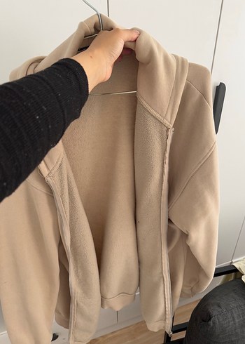 LC Waikiki Bej Yüksek Yakalı Salaş Sweatshirt